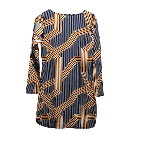 Cabana Life Blue and Orange Long Sleeve Dress - Picture 4 of 5